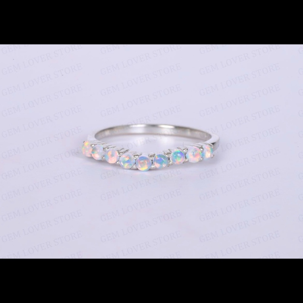 6 1/2in Silver Natural Opal Ring